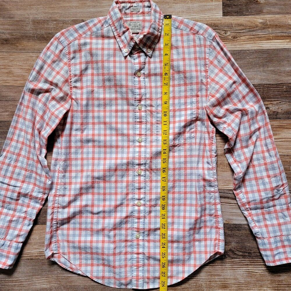 J. Crew Shirt Men Small Multi Color Gingham Check Slim Fit Tailored Button Down - Picture 2 of 10
